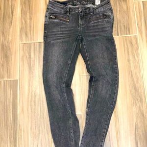 Skinny Black Denim zip Hem Free People Jeans